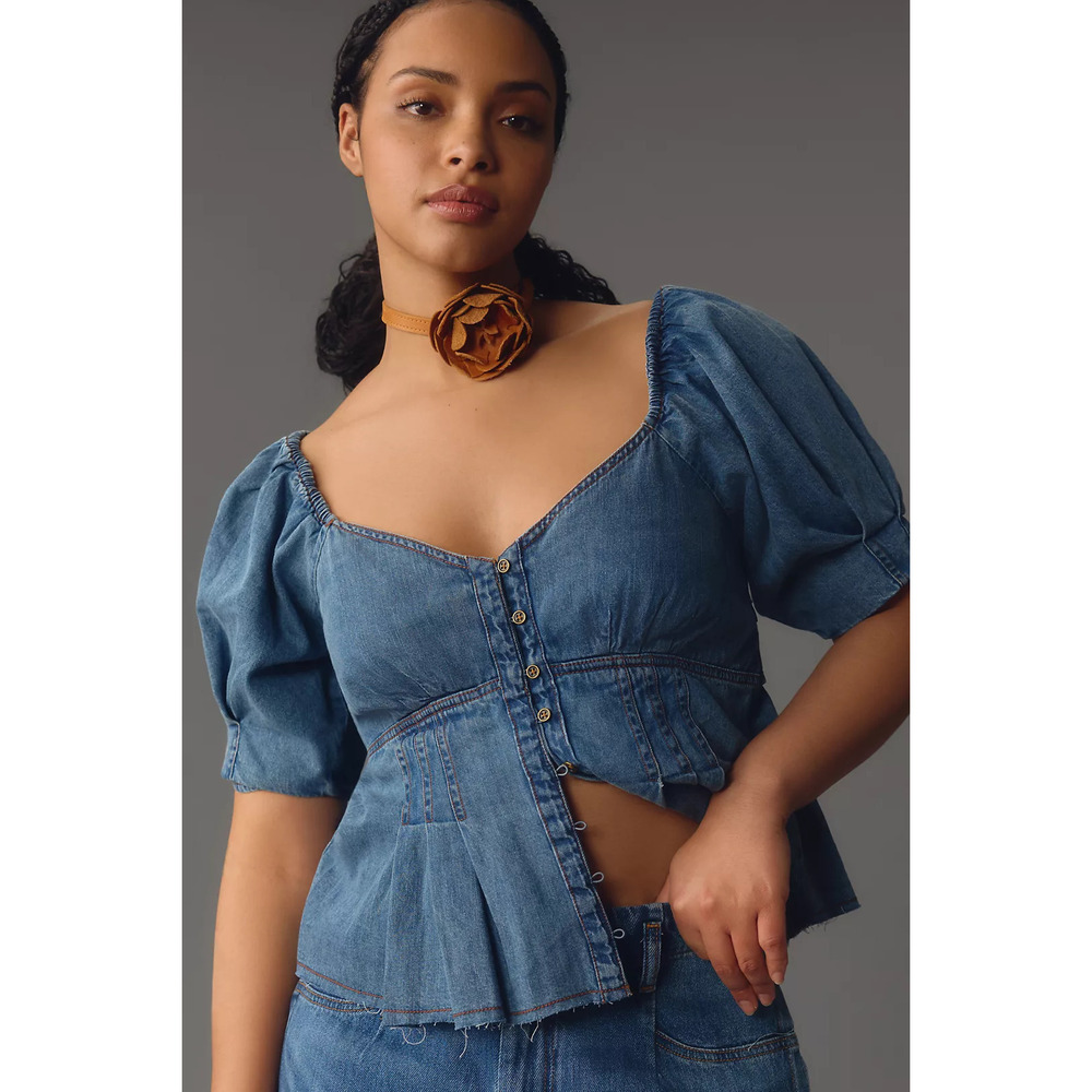Pilcro Short-Sleeve Flouncy Babydoll Top 20W NWT